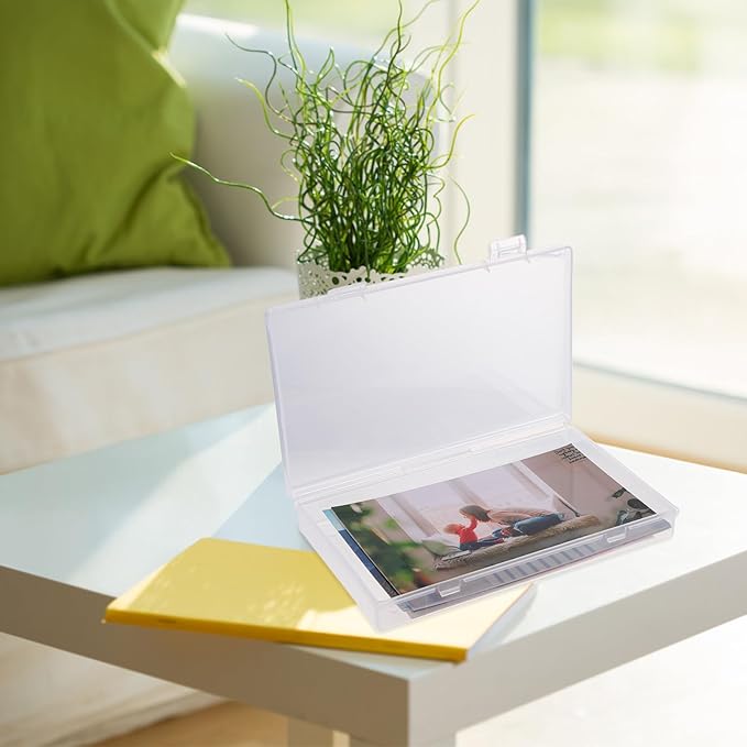 KALLORY Large Photo Storage Box with Handle Photo Craft Case Organizer for Home and Studio