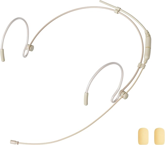J K Pro Headset Headworn Microphone MIC-J 071S Compatible with AKG Samson Wireless Transmitter - Mini XLR 3Pin Connector