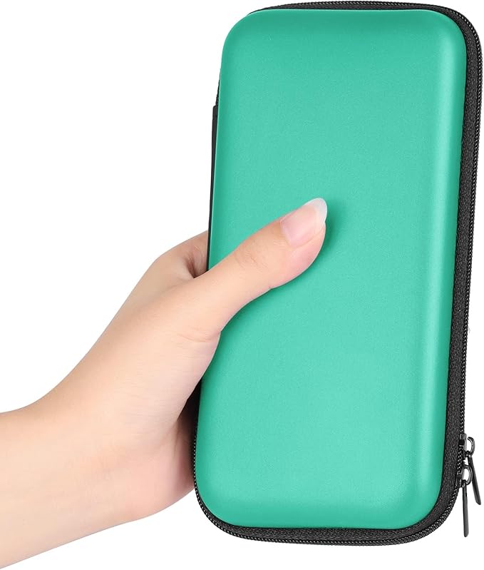 iMangoo Travel Essentials Electronics Organizer Charger Case Portable Dual Zipper Shockproof Pouch Tech Purse Cord Cable Pouches Power Bank Storage Accessories Bag for Women Men,6.5x3.2x1 Mint