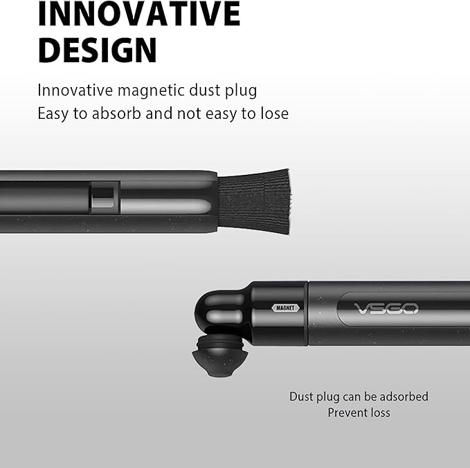 VSGO Lens Cleaning Pen with Power Switch – Compatible with Canon, Nikon, Sony Cameras, Binoculars, and AR/VR Glasses – Includes 2 Replaceable Carbon Tips (V-P03E)