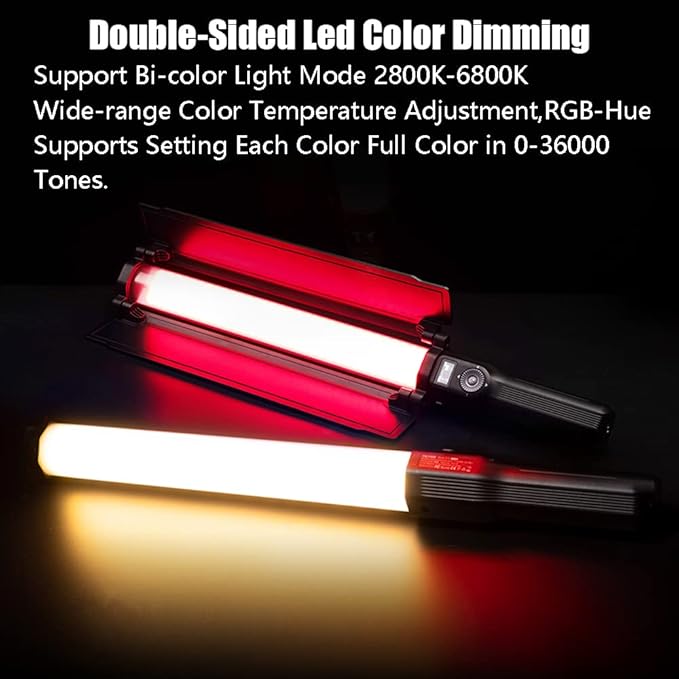 VILTROX 18W Photography Video Lighting Wand Kits with 79" Tall Tripod Stand Photography Stick RGB Led Light Wand Video Wand Baffle Lights Wand Handheld Rechargeab
