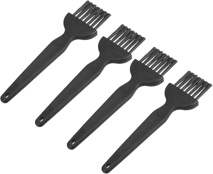 uxcell 4 Pcs Anti Static ESD Brush Plastic Handle Nylon Lab Cleaning Brushes for Electronics Keyboard PCB BGA Repair Soldering, 25x31mm Bristles