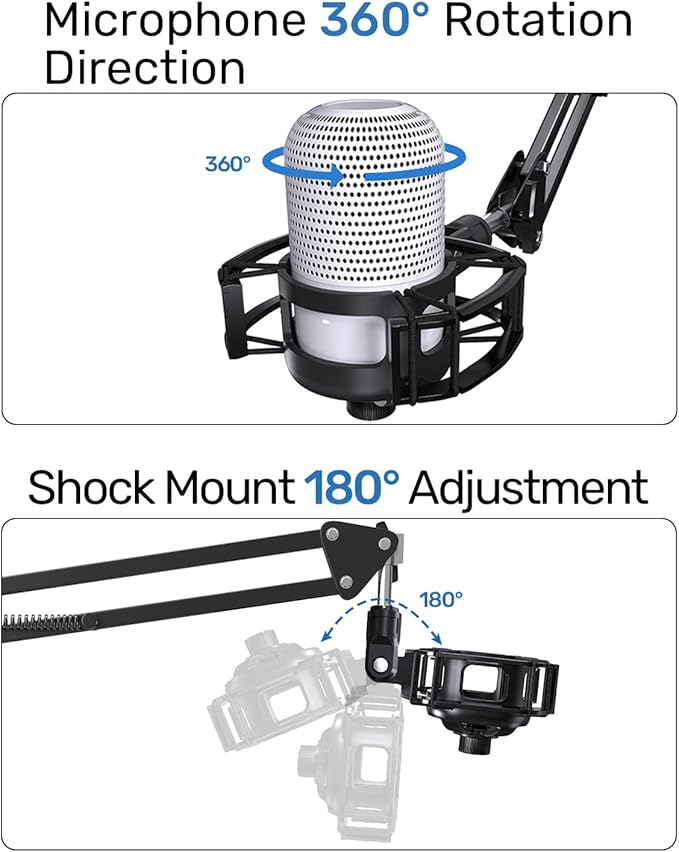 Custom Built for Razer Seiren Mini Shock Mount, 2026 Upgrade Anti-Vibration Suspension Elastic Shock Mount Holder Clip Mics Stand Compatible with Razer Seiren Mini Microphone
