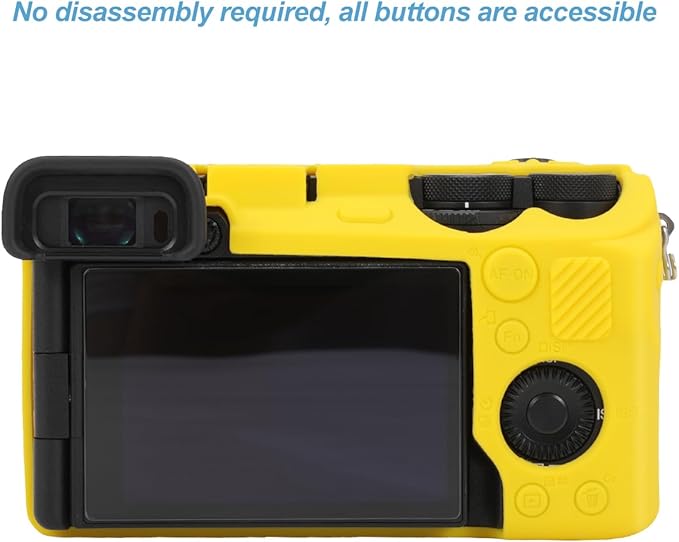 Pocoukate Case for Sony Alpha 6700 Camera, Soft Silicone Protective Cover Skin with A6700 Screen Protector Accessories for Sony Alpha 6700 Camera Silicone Case - Yellow