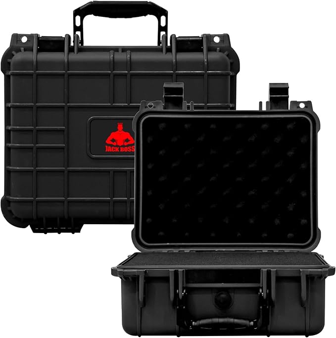 13.6X11.4X6 Inch Hard Case, Portable Weather Waterproof Protective Camera Case with Customizable Foam, Foam Case Fit Use of Drones, Camera, Equipments, Black,upgraded