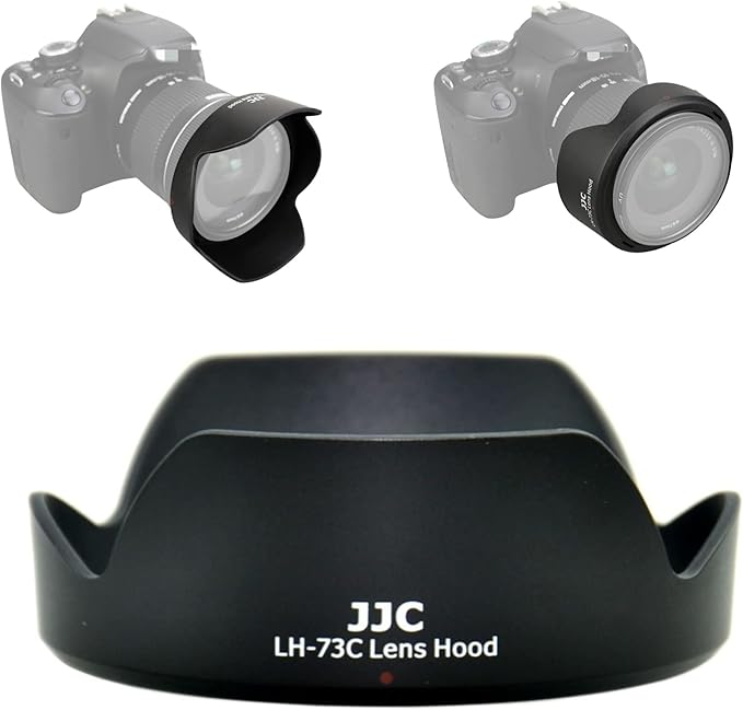 JJC Reversible Lens Hood for Canon EF-S 10-18mm f/4.5-5.6 IS STM - Compatible With Rebel T7i T8i T7 T6S T6i T5i T5 SL3 SL2 EOS 90D 80D 77D 70D 7D Mark II - Replaces Canon EW-73C