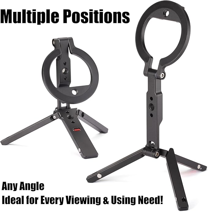 Ultra-Compact Magnetic Tripod Stand for iPhone 17/16/15/14/13/12 Pro Max Magsafe Case, Adjustable Cellphone Holder with 1/4” Screw & Travel Hook (Black)