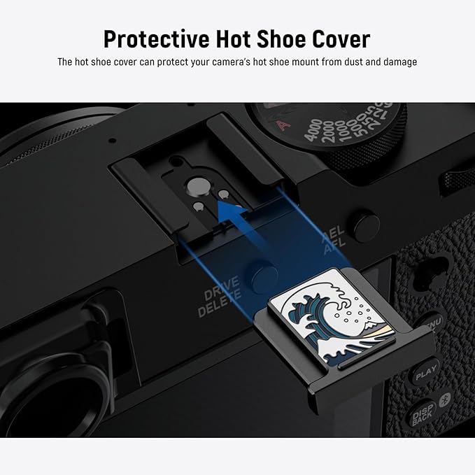 NEEWER X100V X100VI Hot Shoe Cover & Shutter Button Cap Set, Cold Shoe Cover with Shutter Release Button, Photography Accessories Compatible with Fujifilm X100V X100VI, Black, CA115