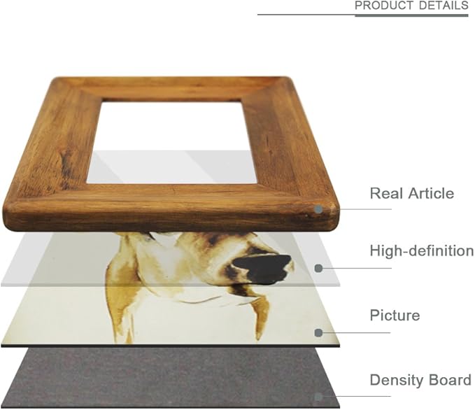 Picture Frame 5x7 Inch,Rustic Wood Photo Frames with Real Glass,Wall Hanging and Tabletop Standing,Vertical or Horizontal Display (Brown)