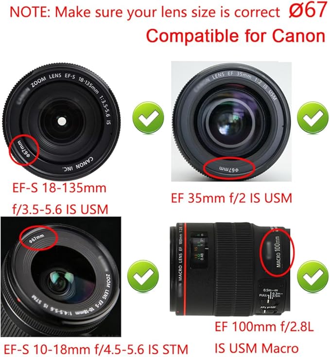 67mm-82mm Step Up Ring 67mm Lens to 82mm Filter, Camera Lens Filter Adapter Ring Lens Converter Accessories (2 Pack with Cleaning Cloth)