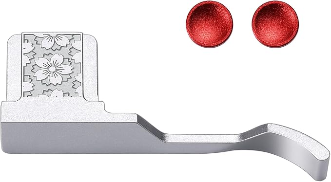 Metal Thumb Grip with Hot Shoe Cover for Fujifilm X100V/X100VI Camera Hot Shoe Thumb Hand Grip (Flowers)