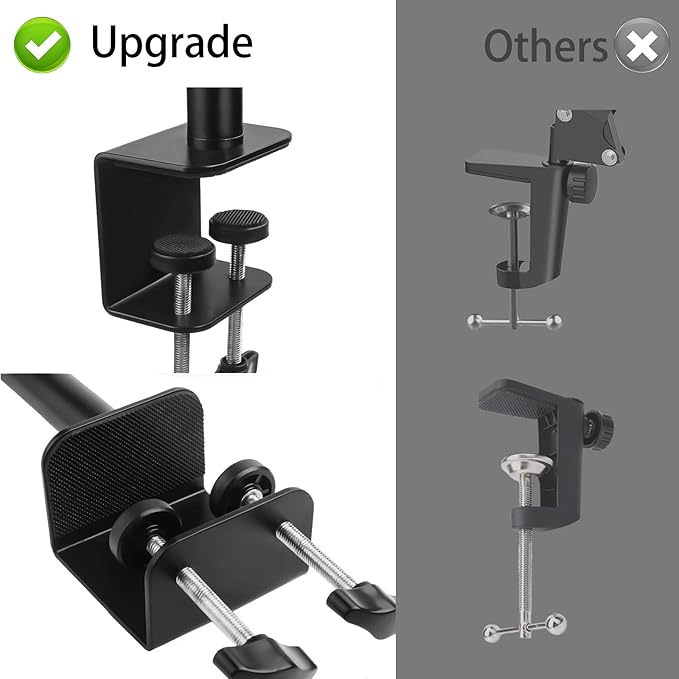 Microphone Stand Mic Boom Arm for Blue Yeti HyperX QuadCast SoloCast Yeti Nano Snowball SM7B Q2U Fifine K669B and Other Mics, Overhead Mic Stand Desk Boom Arm with 5/8" 1/4" Adapter