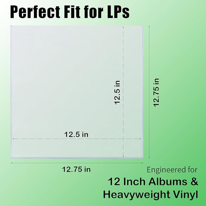 5PCS 12-Inch Vinyl Record Toploader - 7mm Rigid PVC Hard Outer Sleeves, Crystal Clear Plastic Protectors for LP Album Storage & Display, Compatible with Inner Sleeves