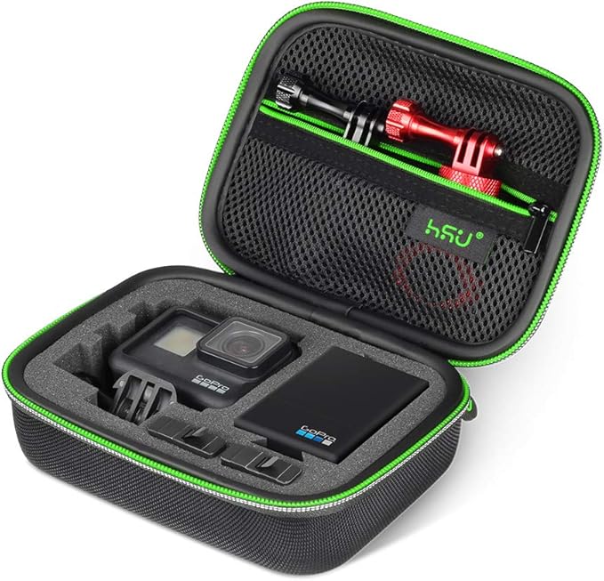 Carrying Case for GoPro Hero 13/12/11/10/9/8/7/6/5 Black and Accessories, HSU Protective Security Bag, Storage Solution for Adventurers-Upgraded Interior Foam