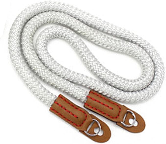 MINI GAGA DOROM Vintage Handmade Cotton Leather Rope Camera Neck Strap for Micro Single and DSLR Camera Long Silver