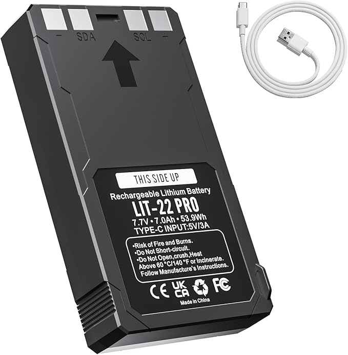 1 Pack LIT-22 7000mAh Rechargeable Battery for SPYPOINT Flex G36, Flex-M, Plus&S Trail Cameras, Includes Type-C Cable