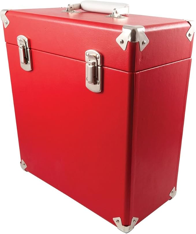 GPO Portable Retro Style Carry Case for LPs, Albums and 12Inch Vinyl Records (Holds 30 Albums)