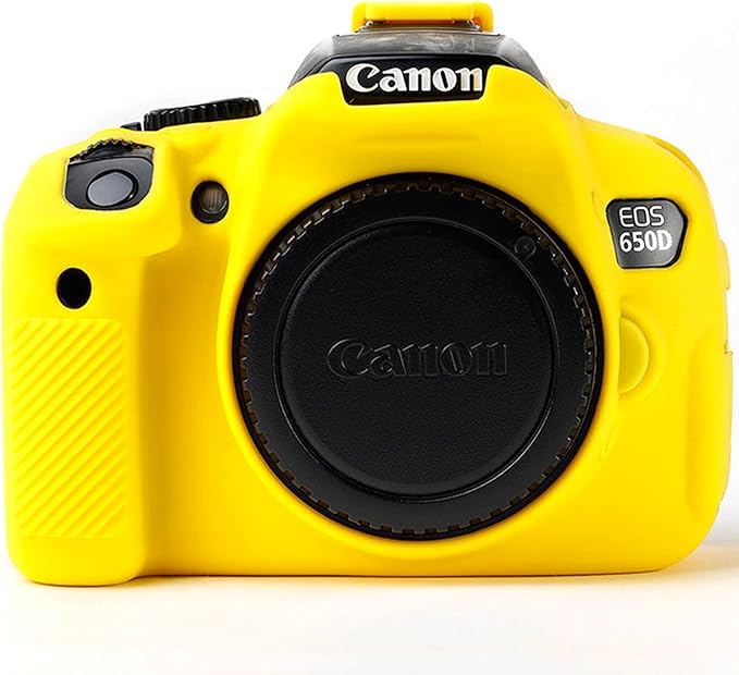 Professional Secure Silicone Camera Cover Housing Rubber Protective Body Skin Bag for Canon EOS 600D 650D 700D DSLR Camera Case (Yellow)