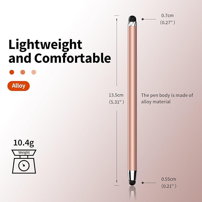 10 PCS Stylus,Stylus Pen for Touchscreen,Stylus 2-in-1 High Sensitivity & Precision Suitable for Touch Screens of iPhone/ipad/Android Tablets(10 Stylus Pen Rose Gold/Black + 20 Tips)