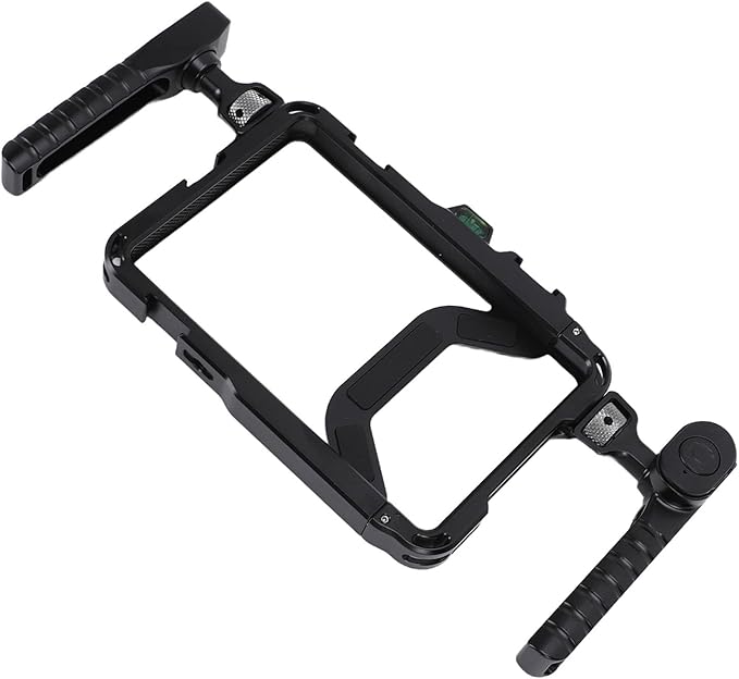 Phone Cage, Professional Aluminum Alloy Smartphone Video Rig with Rotatable Handles, Dedicated Shutter Key, Cold Shoe Mount, 1/4 3/8 Inch Mounting Screws, Compatible with 14 to