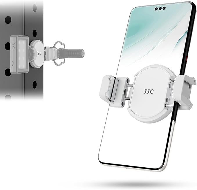 JJC Phone Clamp Holder for Magnetic Car Mount Tripod Stand with MagSafe Function, Gym Magnetic Phone Clip for Metal Surface with 2 Cold Shoes & 1/4" Screw for iPhone Samsung Galaxy Google Pixel-White