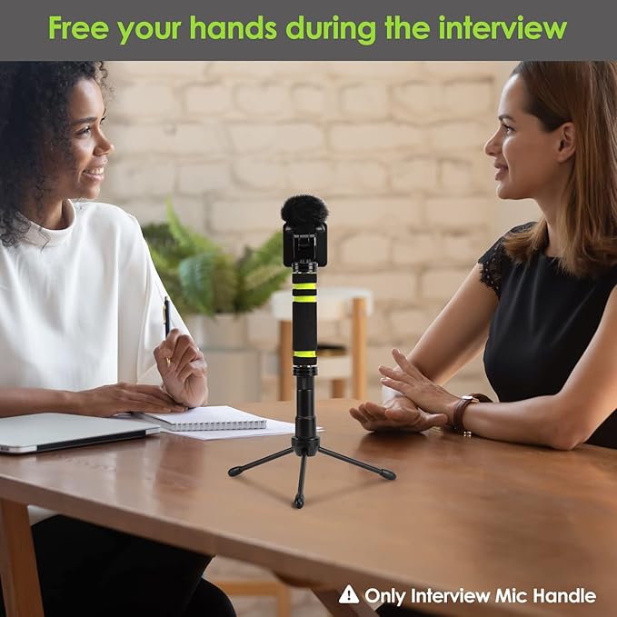 YOUSHARES Metal Handle for RODE Wireless Go 2 & Microphones, Stretchable Interview Mic Handle for Rode Go 2 Accessories