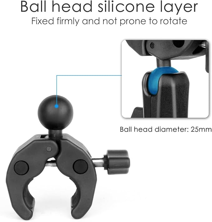 Double Super Clamp Camera Mount with Magic Arm for Chair/Photography Reflector/Light/Pole, Umbrella Clamp with 360° Rotation Double Ball Head Adapter for Golf Push Carts/Strollers/Wagons