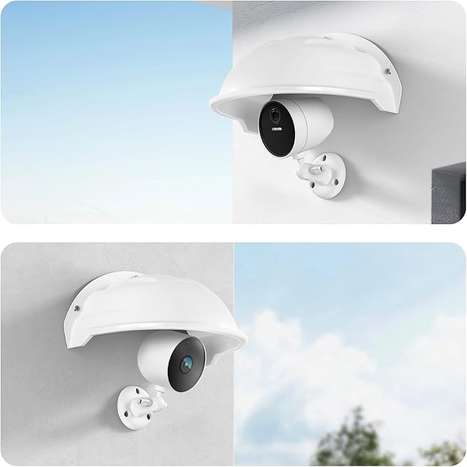 3 Pack Universal Outdoor Camera Cover Sun Rain Shield for Nest Ring Arlo, Weatherproof Plastic Protective Roof Cover for Dome Bullet Security Cams