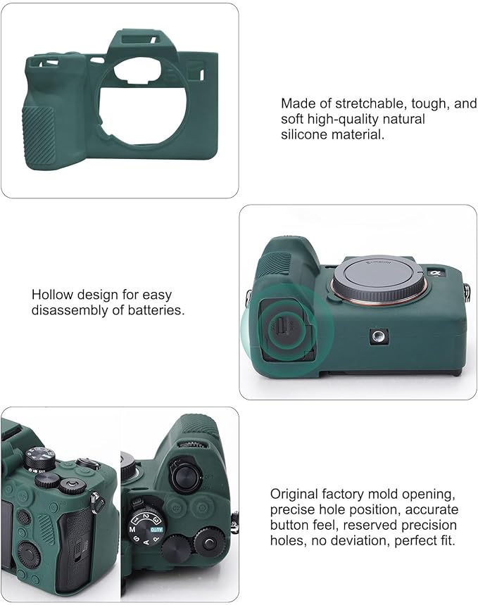 PULUZ Digital Camera Case for Sony A7 IV,Anti-Scratch Soft Silicone Protective Camera Case Camera Skin Case Cover(Green)