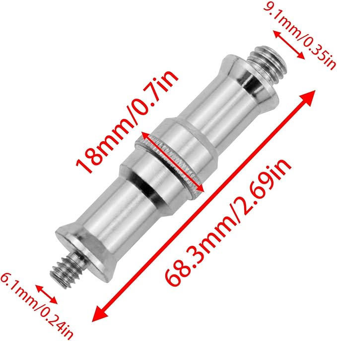 Adaptor for hot/Cold Boots for Film Room Light Stand Ball Head Camera Screw adapters Wireless Flash receivers 1/4 to 3/8 inch Metal External Screw converters Threaded Jack monopod 2pcs