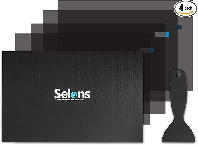 Selens Polarizer Film 7.8x11.8 inch Non-Adhesive Polarized Film Sheets for Physics Education, Photography, Screen 4Pcs