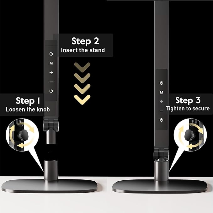 LED Desk Lamp for Home Office, Eye-Caring Diffused Desk Light, 3 Color Temperature 10 Brightness Computer Light, Dimmable Desk Light with Memory & Timer Func, Metal Swing Arm Table Lamp