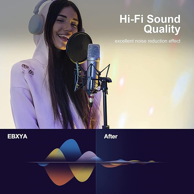 EBXYA XLR Cable 20ft 6 Color Packs - Balanced DMX Cable Male to Female Suitable for Microphones, Radio Station, Stage Lighting