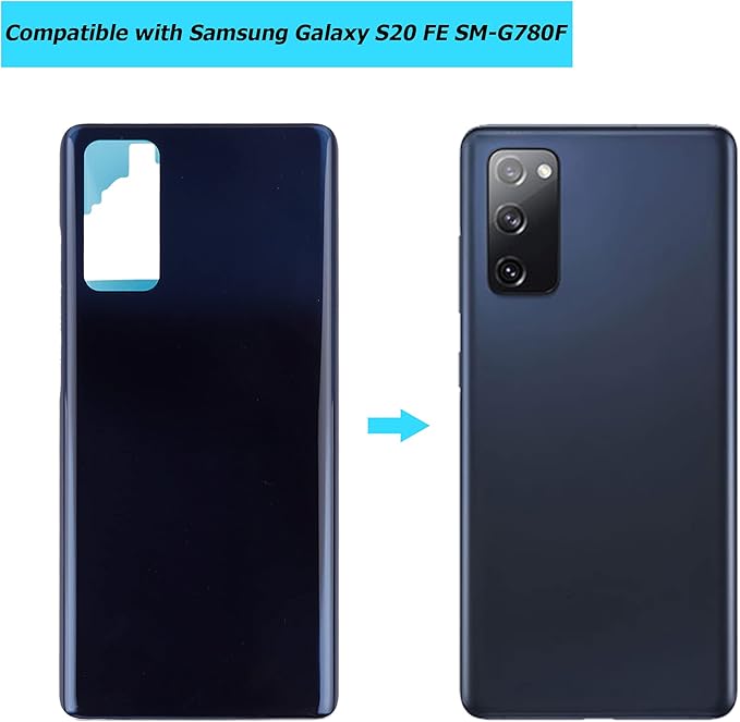 Replacement Battery Door Cover Back Cover Kompatibel for Samsung Galaxy S20 FE SM-G780F, SM-G780F/DSM, SM-G780G SM-G781B SM-G781U SM-G781W Cloud Navy Akkudeckel