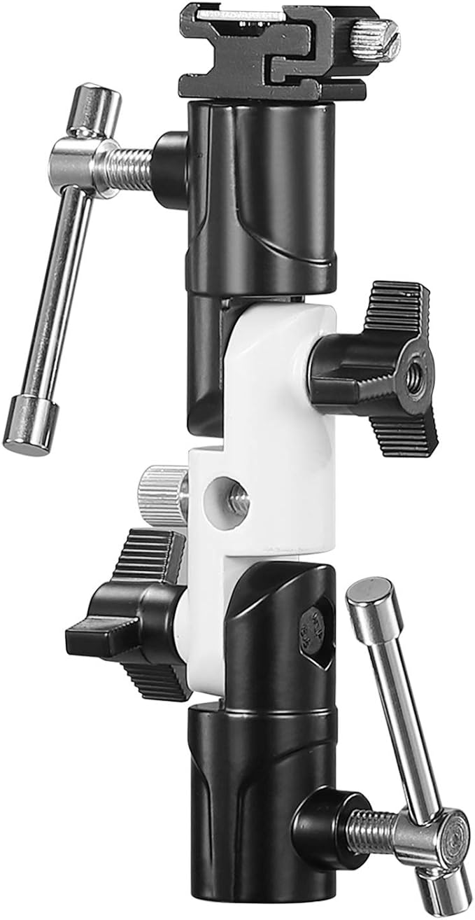 SUPON Flash Bracket U-Shape,180° Adjustable Swivel Umbrella Softbox Holder with 1/4" to 3/8" Screw &Nut Adapter and Cold Shoe Mount for DSLR Cameras,Speedlites,Tripod,Light Stand,Studio,LED Light