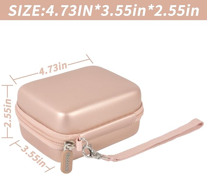 Digital Camera Case Compatible with CAMKORY/ for Lecnippy/ for Lecran/ for KODAK PIXPRO/ for Qumcou/ for WONNIE Point & Shoot Cameras, Small Compact Camera Pouch for SD Card Accessories (Rose Gold)