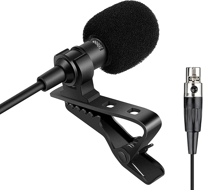 Lavalier Microphone Lapel Microphone Compatible with Shure Wireless Transmitter - Unidirectional Condenser Mic - Mini XLR TA4F Plug