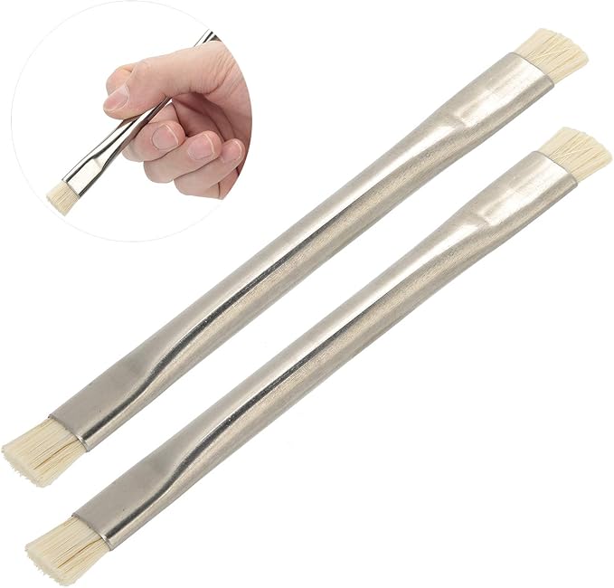Estink Anti Static Brush, Pack of 2 Metal Anti Static Dust Brush ESD Brush Motherboard Cleaning Tools Cleaning Brush for PCB Keyboards Cell Phone Parts Computer Fans Cleaning