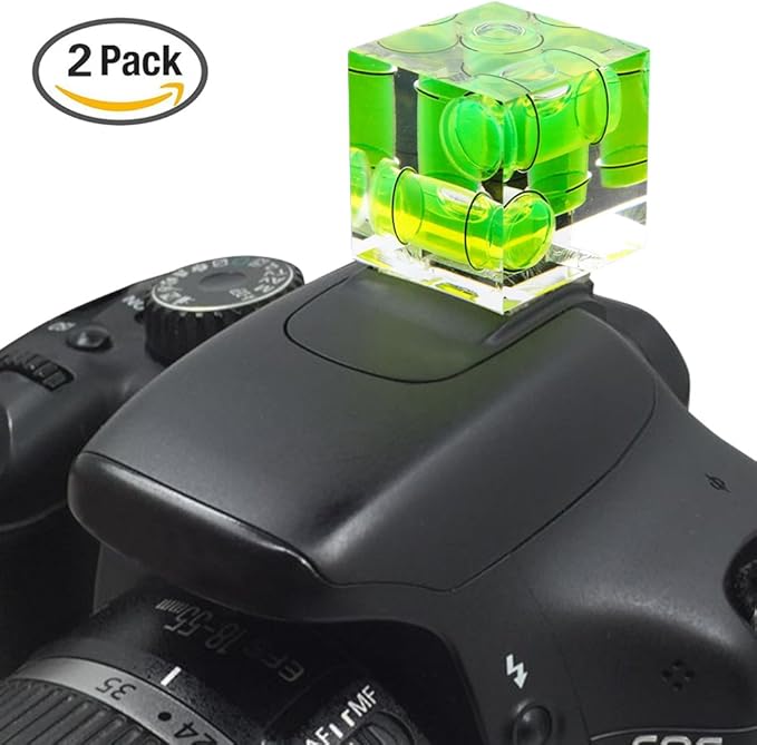 SENHAI Triple 3 Axis Hot Shoe Bubble Spirit Level Compatible Compatible for Canon Nikon Pentax DSLR Camera (2 Pack)
