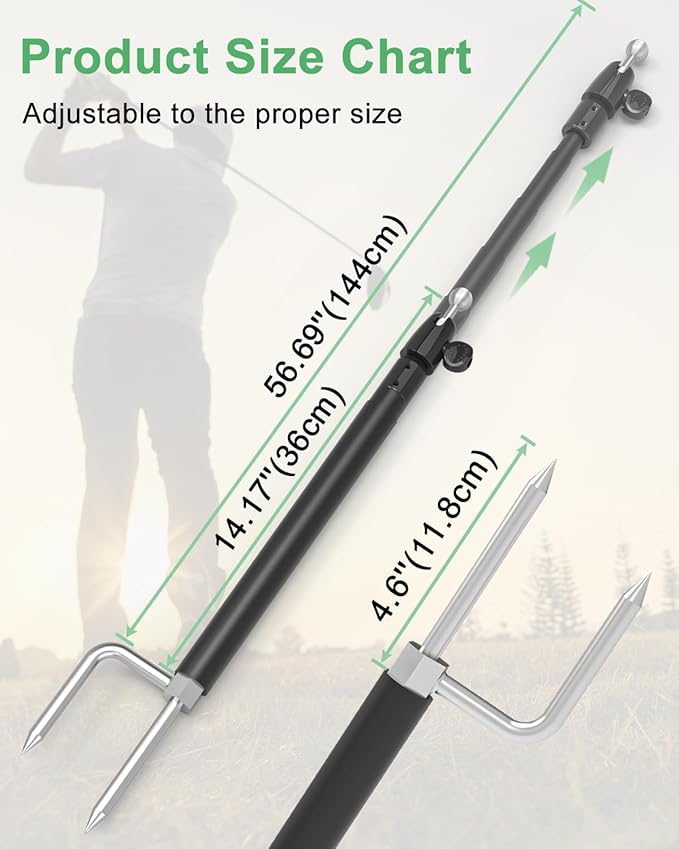 FreeSave Golf Monopod Tablet Stand with Ground Spike Stakes, Quick-Set 360° Metal Foldable Tablet Mount for Outdoor Use, Fits iPad Pro/Air/Mini, Galaxy, 6.1-15.6" Devices and Thick Cases [Up to 1.18"]