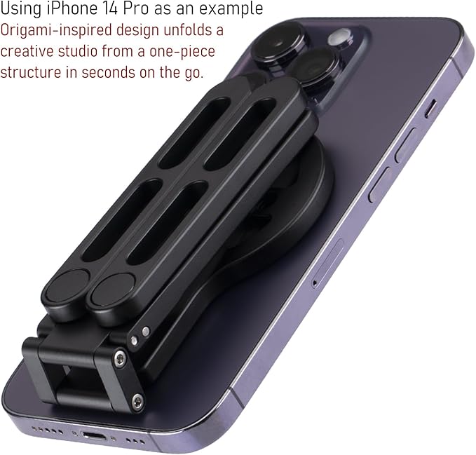 MagSafe Compatible Pocket-Sized Tripod - Sturdy Magnetic Hold, Height-Adjustable for MagSafe Phones, Ideal for Vlogging