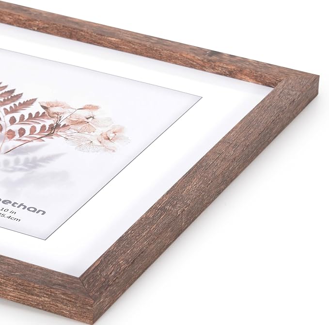 kennethan 11x14 Picture Frame Rotten Brown 1 Pcs wooden Frame can Display 8x10 Picture with Mat or 11x14 Without Mat on the Wall for home decoration，holiday，gift