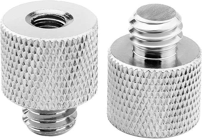 1/4 to 3/8 Adapter,1/4"-20 Female to 3/8"-16 Male Screw Thread Adapter for Camera Monitor, Mic Stand, Tripod - 2 Pack