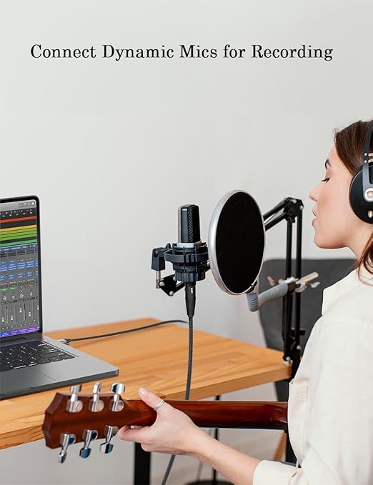 DUKABEL USB Microphone Cable, Upgraded XLR to USB-A Cable with 24bit/96KHz XLR Recording Cable for Podcasting Recording, 1.8M/6FT Mic Adapter for PC, Laptop