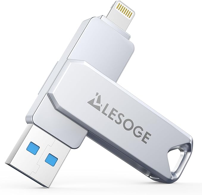 MFi Certified Flash Drive 256GB for iPhone USB Memory Stick, USB Stick High Speed Thumb Drives Photo Stick External Storage for iPhone/iPad/Android/PC