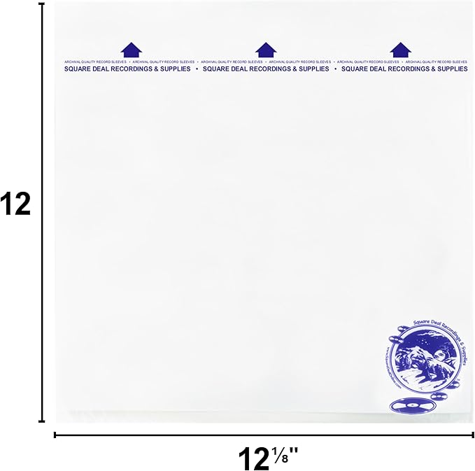 12 Inch Record Inner Sleeves - 3-Layers of Archival Quality, Anti-Static HDPE with Rice Paper Enclosed Insert for Extra Rigidity #12IM (300)