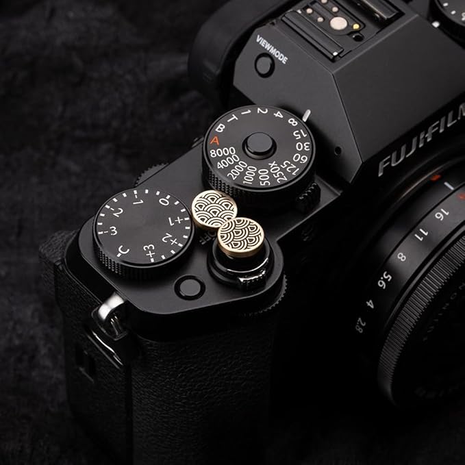 DBZZ Camera Shutter Button for Fuji X-T5 X-T3ii X-T200 X-T4 (2 Brass Waves)