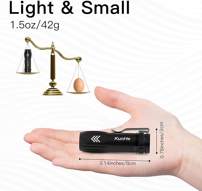 KunHe 20 Pack Small Rechargeable Flashlights Bulk USB-C Mini High Lumen Flashlight Clip-on Portable Pocket Flash Light for EDC Emergency Home Use