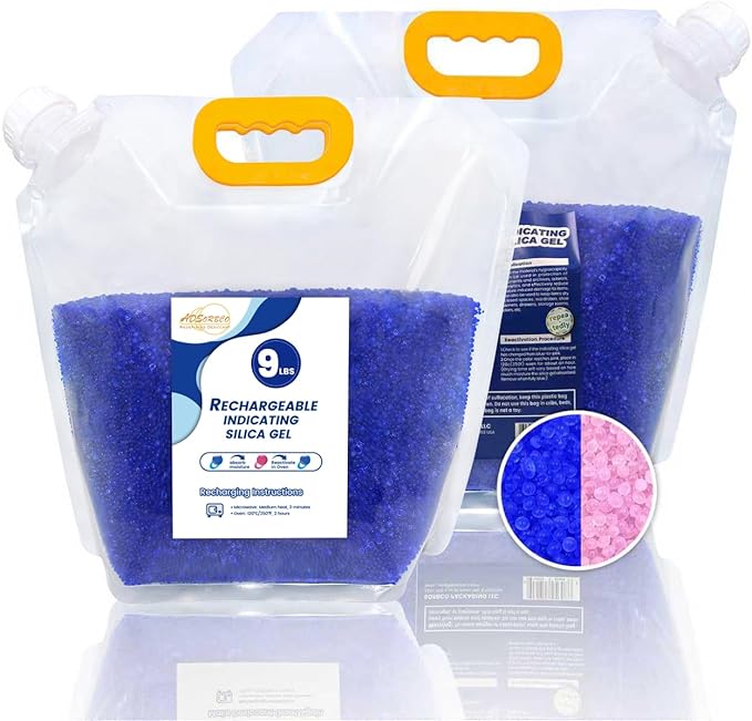 Premium Blue to Pink 3mm Silica Beads, Reusable Desiccant Bulk for 3D Filament, Electronics, Cameras, Jewelry, and Safes (Blue to Pink, 9 LBS)