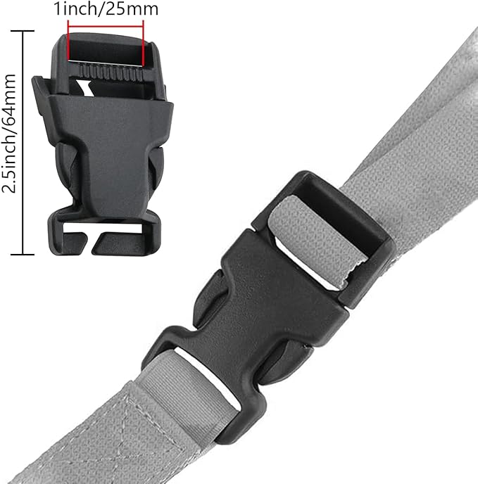 ZZLZX4PCS Plastic Quick Release Side Opening Buckle 1-inch/2.5cm Military Green for Outdoor Backpack Straps Tactical Vests Assault Packs and Emergency Webbing Adjustment Buckles